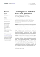 Governing policies and factors affecting the labor market integration of female accompanying spouses