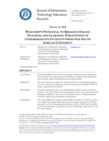 WhatsApp’s potential to broaden online teaching and learning: Perceptions of undergraduate students from one South African university