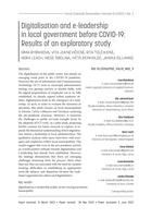 Digitalisation and e-leadership in local government before COVID-19: Results of an exploratory study