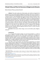 Climate policy and plans for recovery in Bulgaria and Lithuania