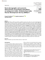 Socio-demographic and economic determinants of household expenditure on eating out in India - Evidence from India Human Development Survey (IHDS) II