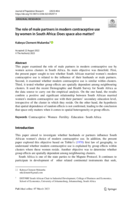 The role of male partners in modern contraceptive use by women in South Africa: Does space also matter?