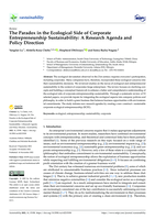 The paradox in the ecological side of corporate entrepreneurship sustainability: A research agenda and policy direction