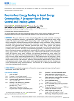 Peer-to-peer energy trading in smart energy communities: A lyapunov-based energy control and trading system
