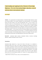 Understanding and applying the key elements of knowledge diplomacy: The role of international higher education, research and innovation in international relations