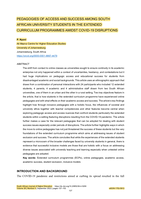 Pedagogies of access and success among South African university students in the extended curriculum programmes amidst covid-19 disruptions