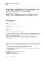 Wage effects of global value chains participation and position: An industry-level analysis (1)