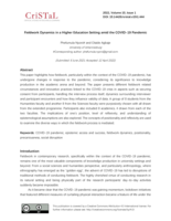 Fieldwork Dynamics in a Higher Education Setting amid the COVID-19 Pandemic