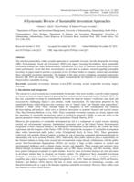 A systematic review of sustainable investment approaches