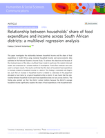 Relationship between households' share of food expenditure and income across South African districts: a multilevel regression analysis
