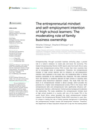 The entrepreneurial mindset and self-employment intention of high school learners: The moderating role of family business ownership