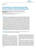 Transmission loss-aware peer-to-peer energy trading in networked microgrids