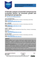 A thematic analysis of essential entrepreneurial ecosystem factors: An economic growth and development perspective