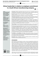 Ethical leadership in relation to employee commitment in a South African manufacturing company