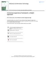 Immersive experience framework: A delphi approach