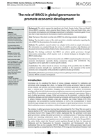 The role of BRICS in global governance to promote economic development