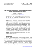 The planning challenges of extended metropolitan areas: Issues from South Africa