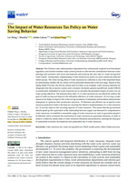 The Impact of water resources tax policy on water saving behavior
