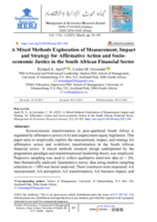 A mixed methods exploration of measurement, impact and strategy for affirmative action and socio-economic justice in the South African financial sector