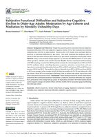 Subjective functional difficulties and subjective cognitive decline in older-age adults: Moderation by age cohorts and mediation by mentally unhealthy days