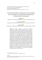 University students’ experiences of the teaching and learning of an acupuncture programme: A South African case study