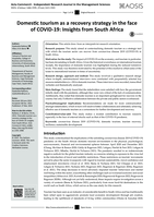 Domestic tourism as a recovery strategy in the face of COVID-19: Insights from South Africa