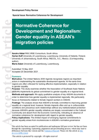 Normative coherence for development and regionalism: Gender equality in ASEAN's migration policies
