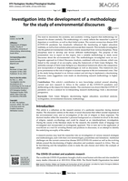 Investigation into the development of a methodology for the study of environmental discourses