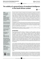 The validity of a general factor of emotional intelligence in the South African context