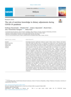 The role of nutrition knowledge in dietary adjustments during COVID-19 pandemic