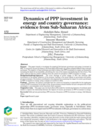 Dynamics of PPP investment in energy and country governance: evidence from Sub-Saharan Africa