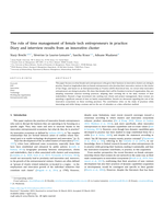 The role of time management of female tech entrepreneurs in practice: Diary and interview results from an innovative cluster