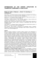 Optimization &nbsp;of the export structure in transport companies: A case study