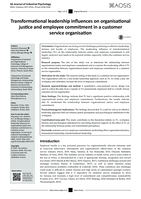 Transformational leadership influences on organisational justice and employee commitment in a customer service organisation