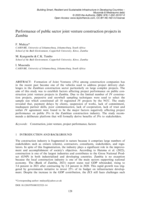 Performance of public sector joint venture construction projects in Zambia