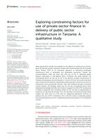 Exploring constraining factors for use of private sector finance in delivery of public sector infrastructure in Tanzania: A qualitative study