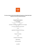 The value creation of South African Millennial Interactions on Digital Multi-Sided Platforms in the Fourth Industrial Revolution