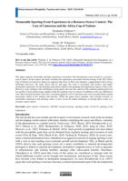 Memorable sporting event experiences in a resource-scarce context: The case of Cameroon and the Africa Cup of Nations