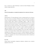 Whewell's wylomorphism as a metaphorical explanation for how mind and world merge