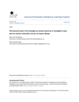 The lessons learnt from emergency remote teaching to strengthen a pre-service teacher education course on lesson design