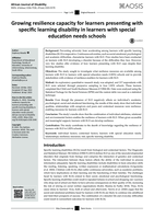 Growing resilience capacity for learners presenting with specific learning disability in learners with special education needs schools