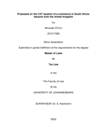 Proposals on the VAT taxation of e-commerce in South Africa : lessons from the United Kingdom
