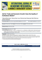 Aid for trade and economic growth: Does the quality of institutions matter?