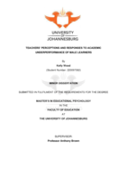 Teachers' perceptions and responses to academic underperformance of male learners