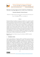 Machine learning approach for credit score predictions