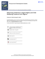 Reforming of Women's Litigant Rights and Child Wellbeing: Evidence from Nigeria