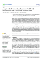 Analysis of performance yield parameters for selected polycrystalline solar panel brands in South Africa