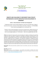 Benefits and challenges to implement public private partnerships in water infrastructure development in Zimbabwe