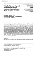 Daily self-leadership and playful work design: Proactive approaches of work in times of crisis