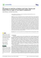 The impact of AfCFTA on welfare and trade: Nigeria and South Africa in light of core export competences